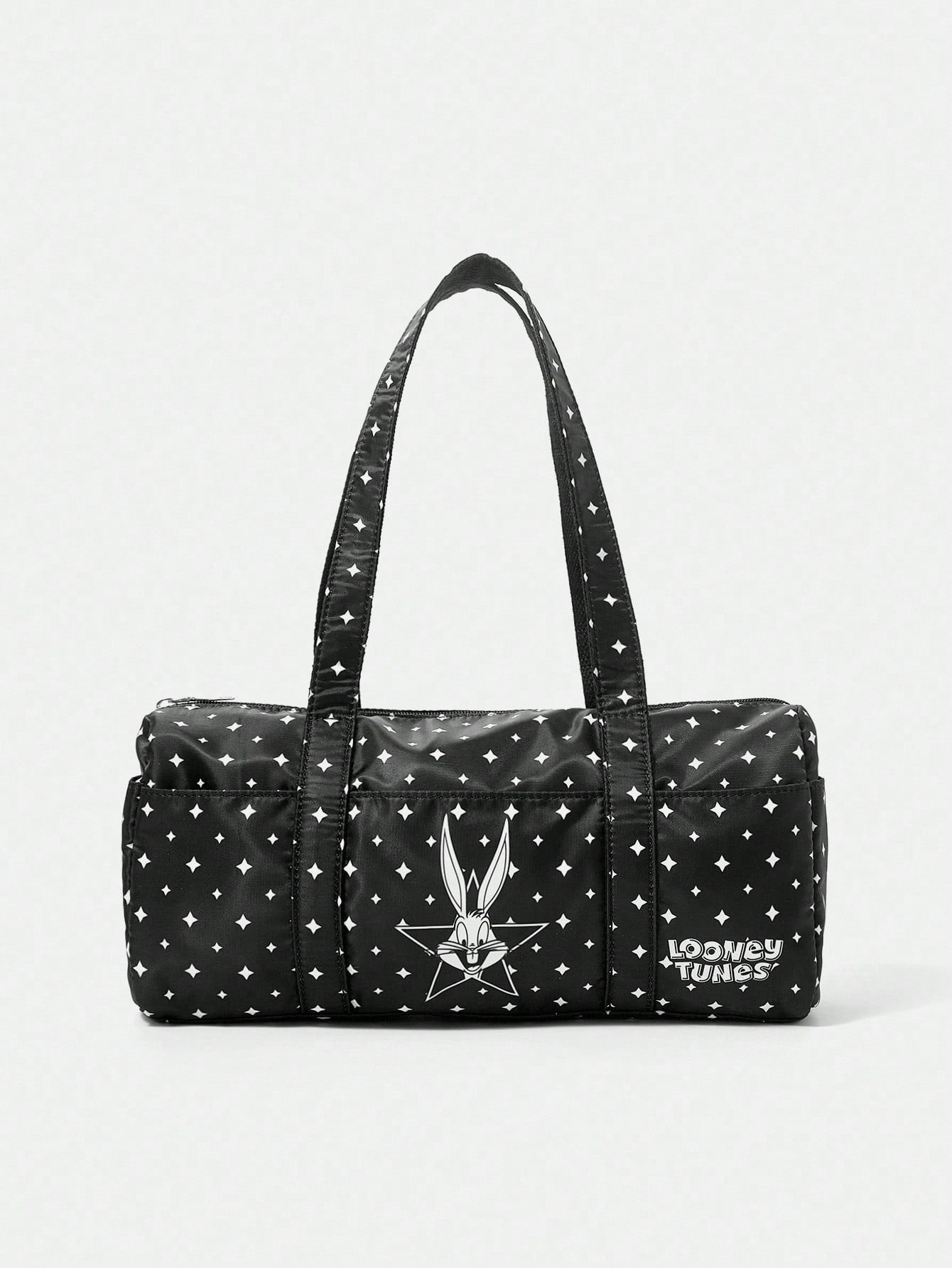 LOONEY TUNES X SHEIN Bolso de hombro con estampado de conejo y estrella, bolsa de gimnasio para mujer