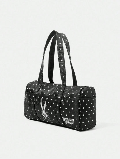 LOONEY TUNES X SHEIN Bolso de hombro con estampado de conejo y estrella, bolsa de gimnasio para mujer