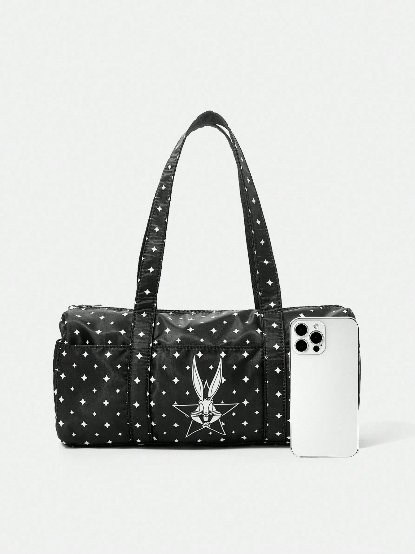 LOONEY TUNES X SHEIN Bolso de hombro con estampado de conejo y estrella, bolsa de gimnasio para mujer