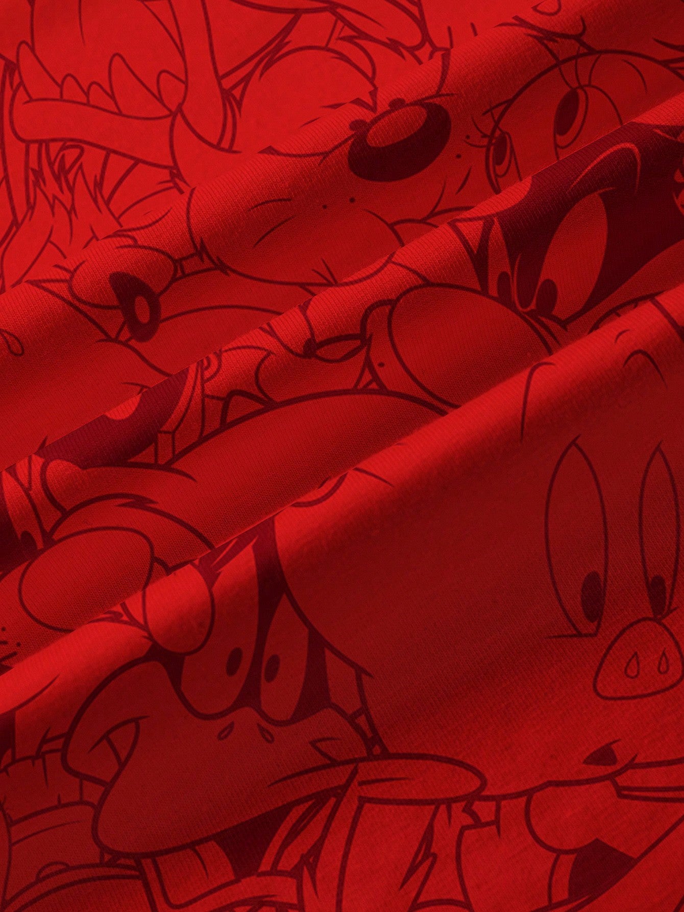 LOONEY TUNES X SHEIN Camiseta de manga corta con cuello redondo y estampado de dibujos animados para niño preadolescente