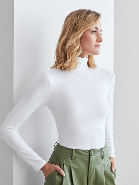 MOTF PREMIUM Camiseta delgado de cuello cisne