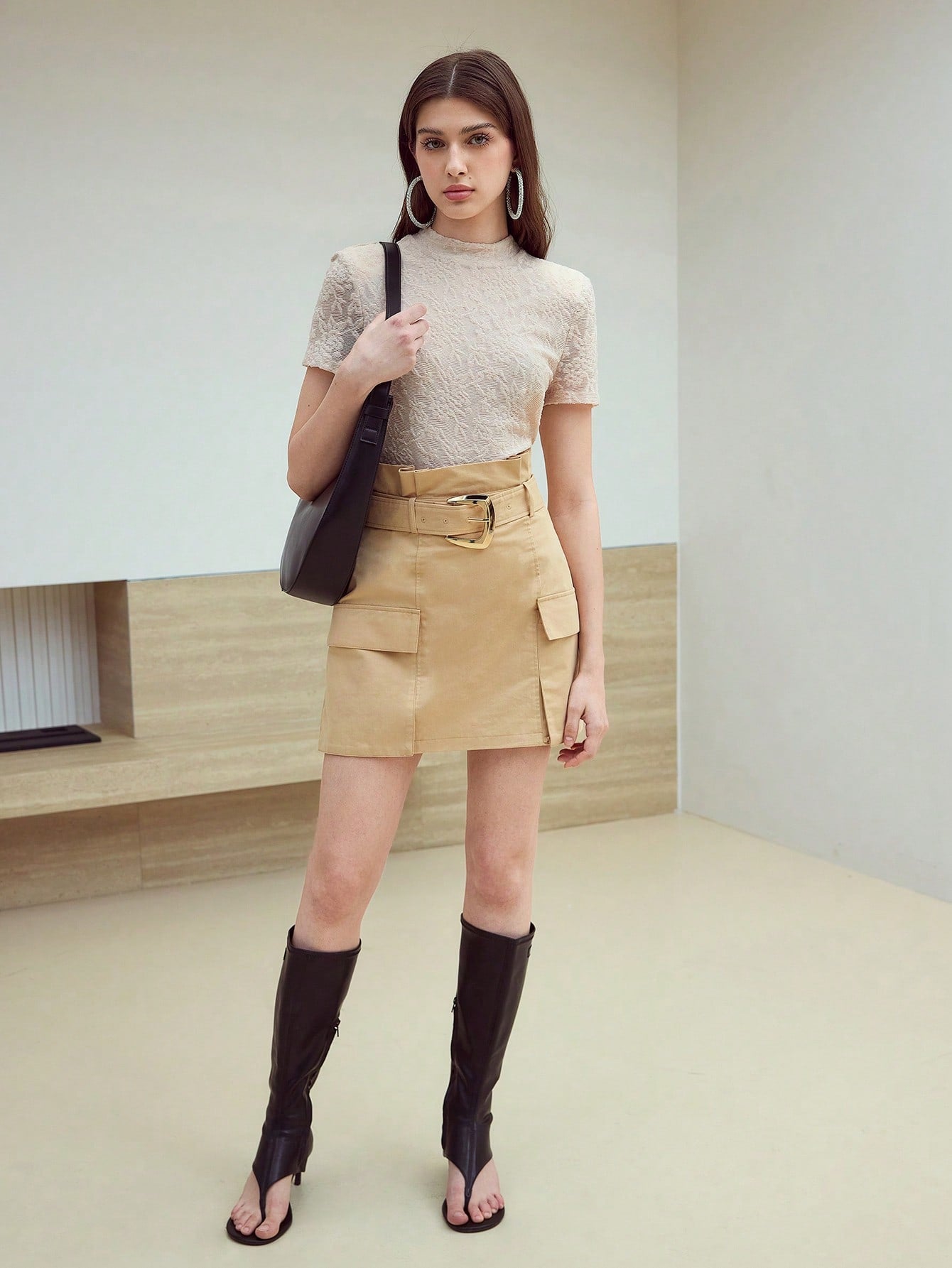 MOTF STUDIO PARTE SUPERIOR TEXTURIZADA DE MANGA CORTA LIGERA, ROPA CASUAL