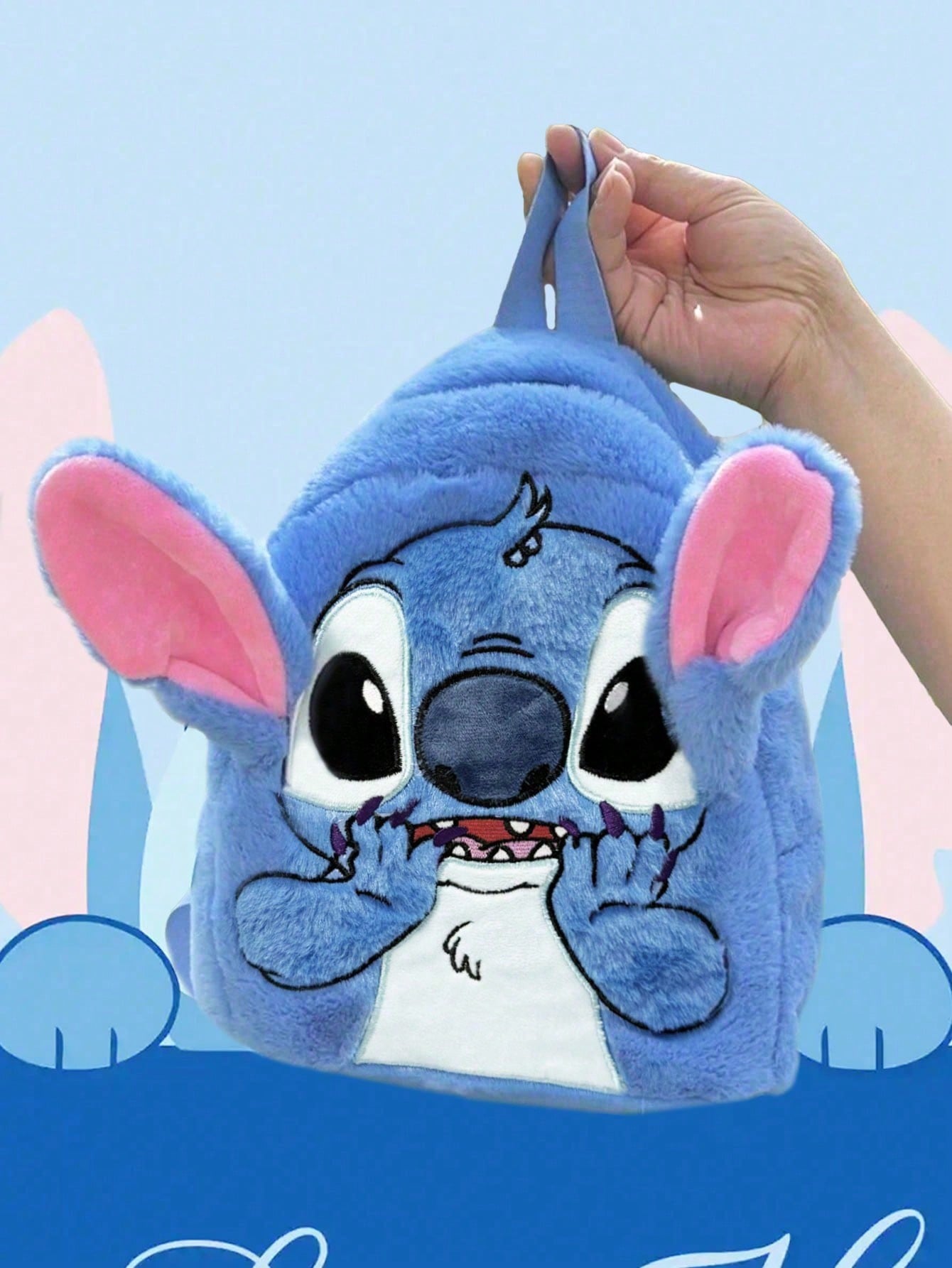 Mochila de peluche de Stitch, mochila de gran capacidad con diseño de dibujos animados adecuada para niños y niñas, diseño lindo y dulce, adecuada para regalos de cumpleaños, fiestas, Halloween, Pascua y Navidad