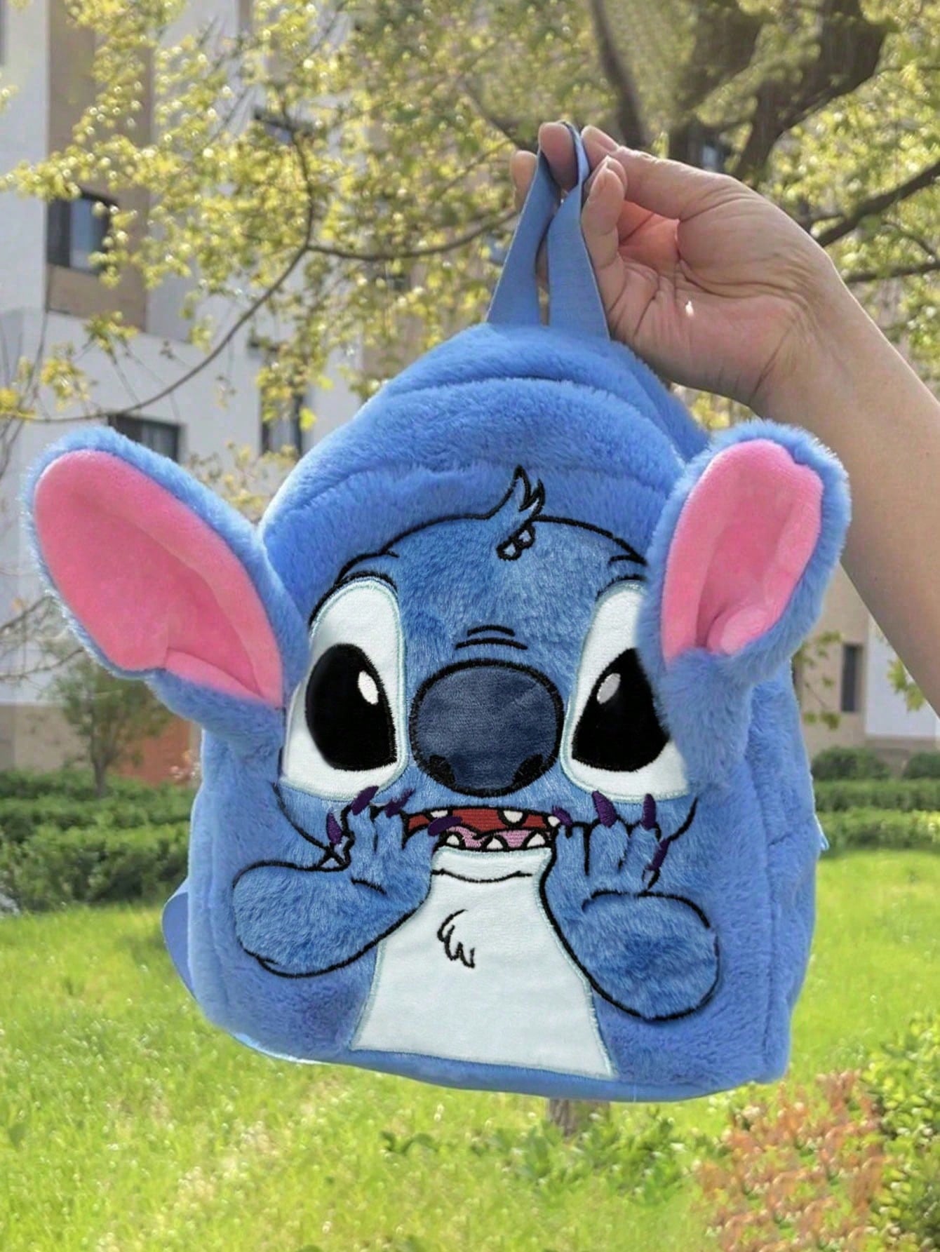 Mochila de peluche de Stitch, mochila de gran capacidad con diseño de dibujos animados adecuada para niños y niñas, diseño lindo y dulce, adecuada para regalos de cumpleaños, fiestas, Halloween, Pascua y Navidad