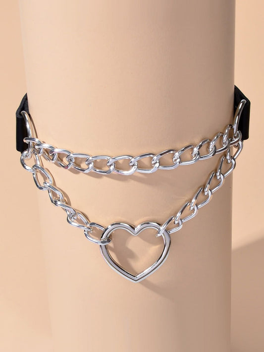 SHEIN ICON Gargantilla con accesorio de corazón a capas