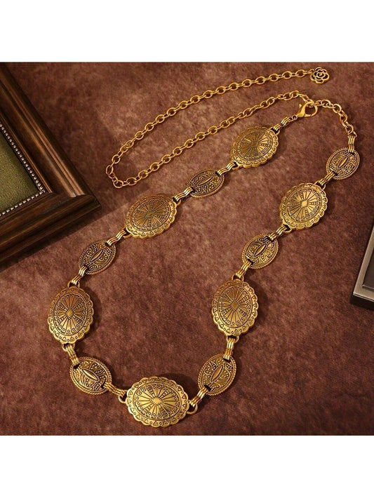 1 pieza Cadena de cintura vintage, cinturón bohemio, accesorio decorativo para la cintura para combinar con vestidos