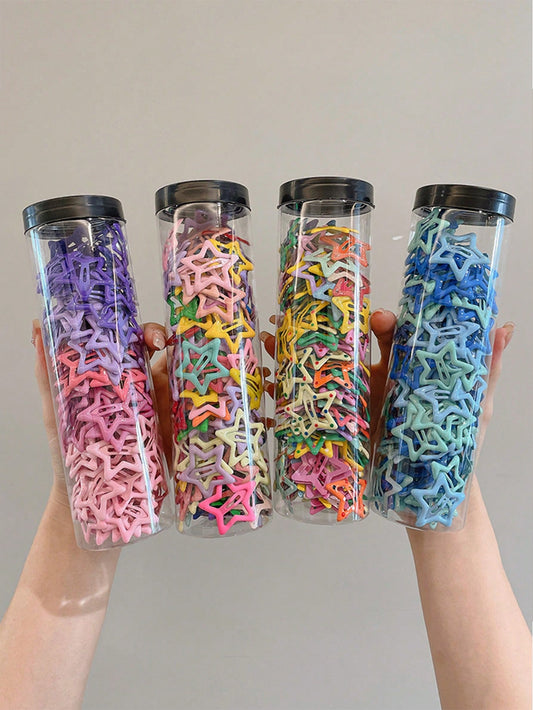 DIYPLUS 10-25 piezas Pasadores de pelo con diseño de estrellas de colores aleatorios, accesorios de pelo estrellas lindos y a la moda para niñas, adecuados para la escuela.