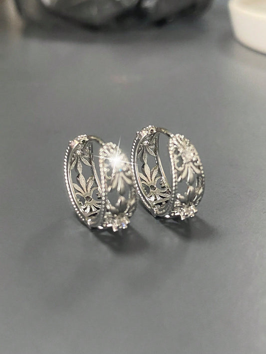 1 Par De Elegantes Aretes De Círculo Geométrico De Cobre Incrustado Con Circonia, Mejor Para Obsequiar En Una Cita