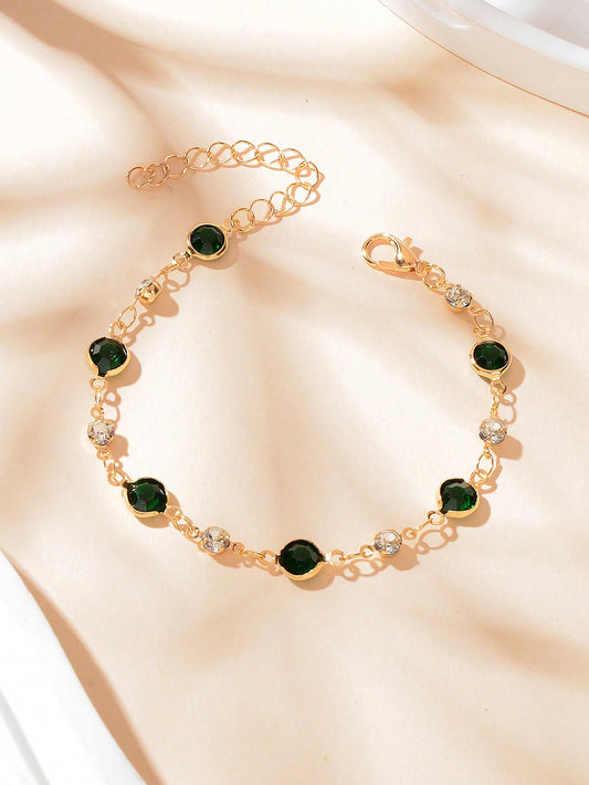 Pulsera con diseño de diamante de imitación