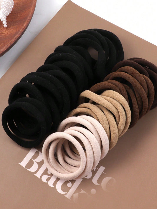 50/100 piezas Bandas elásticas de cabello minimalistas para mujer, aptas para uso diario