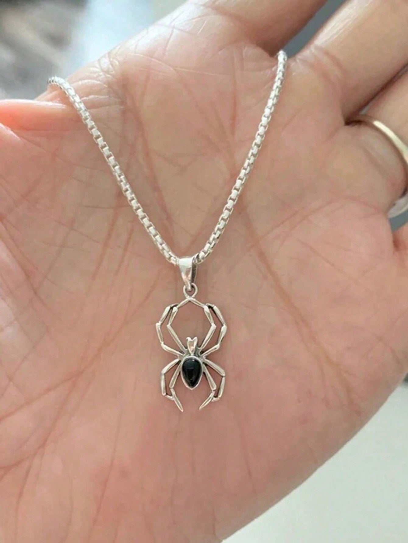 1 pieza collar de colgante de araña punk de metal retro, accesorio para hombres adecuado para fiestas y vida diaria