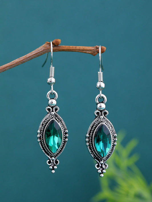 Pendientes de cristal de imitación rojo en forma de rombo con diseño vintage, diseño minimalista de alta gama, adecuados tanto para uso diario como para fiestas, pendientes de moda