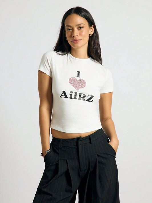 AiiRZ Camiseta ajustada con estampado gráfico "I Love AiiRZ"