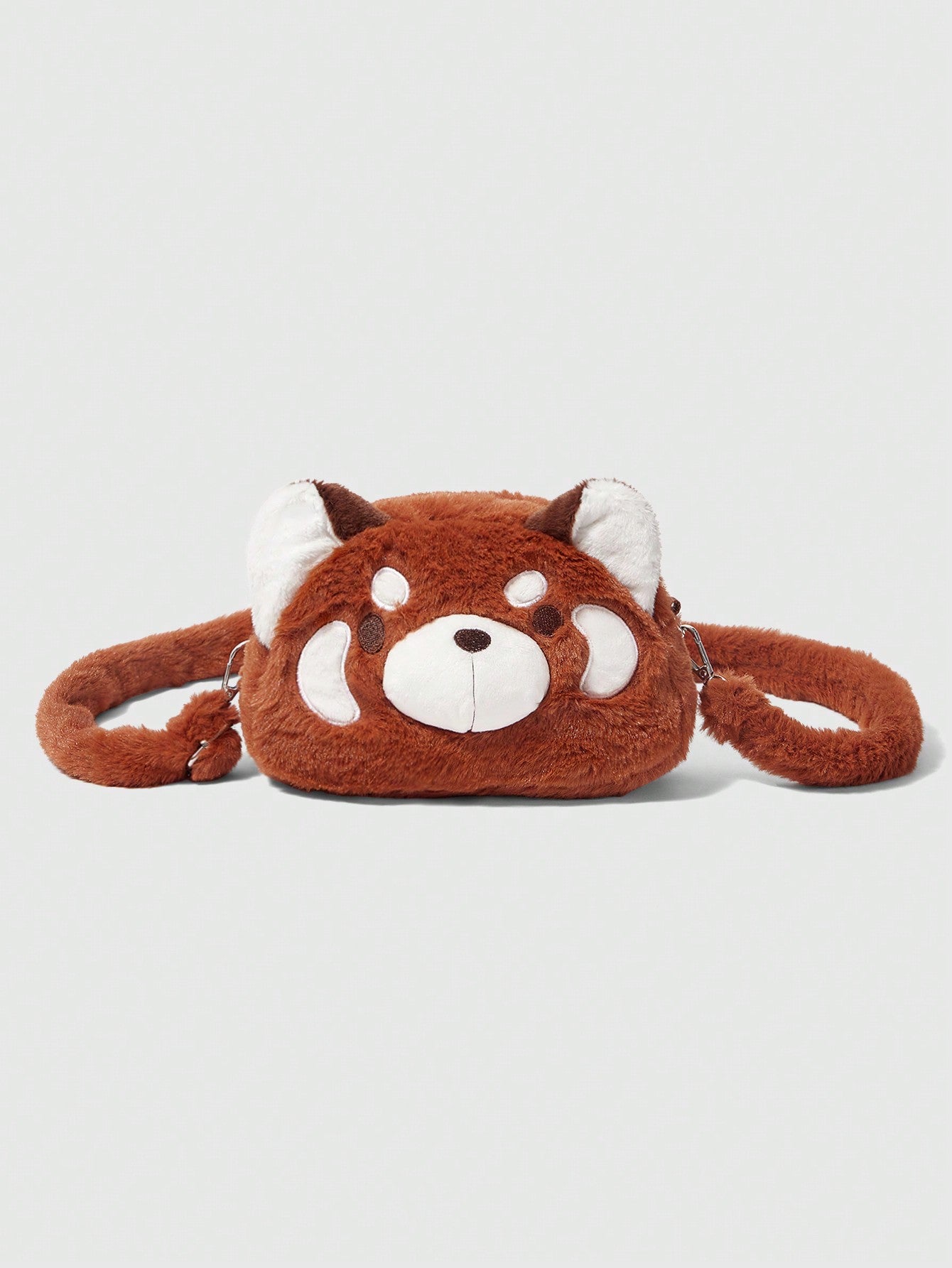 ROMWE Kawaii 1 pieza Nuevo bolso bandolera o cruzado casual con diseño de mapache marrón lindo y de dibujos animados