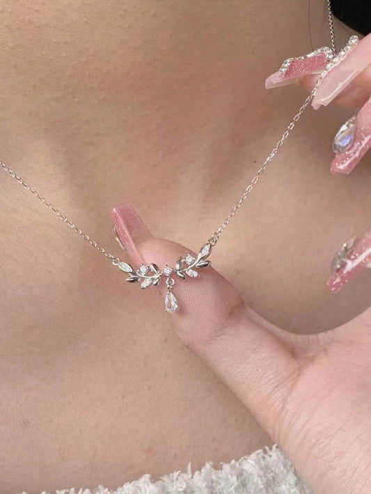 1 Collar Con Dije De Espiga De Trigo Para Mujer, Diseño Lujoso Y Sensación De Alta Gama, Regalo De Cumpleaños Perfecto Para Novia Y Mejor Amiga