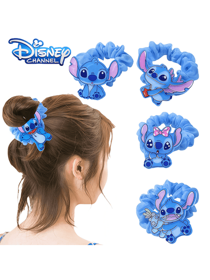 Diadema y horquilla de pelo azul autorizada de la caricatura de anime femenino Lilo & Stitch, accesorio de cabello lindo Kawaii para chicas y mujeres