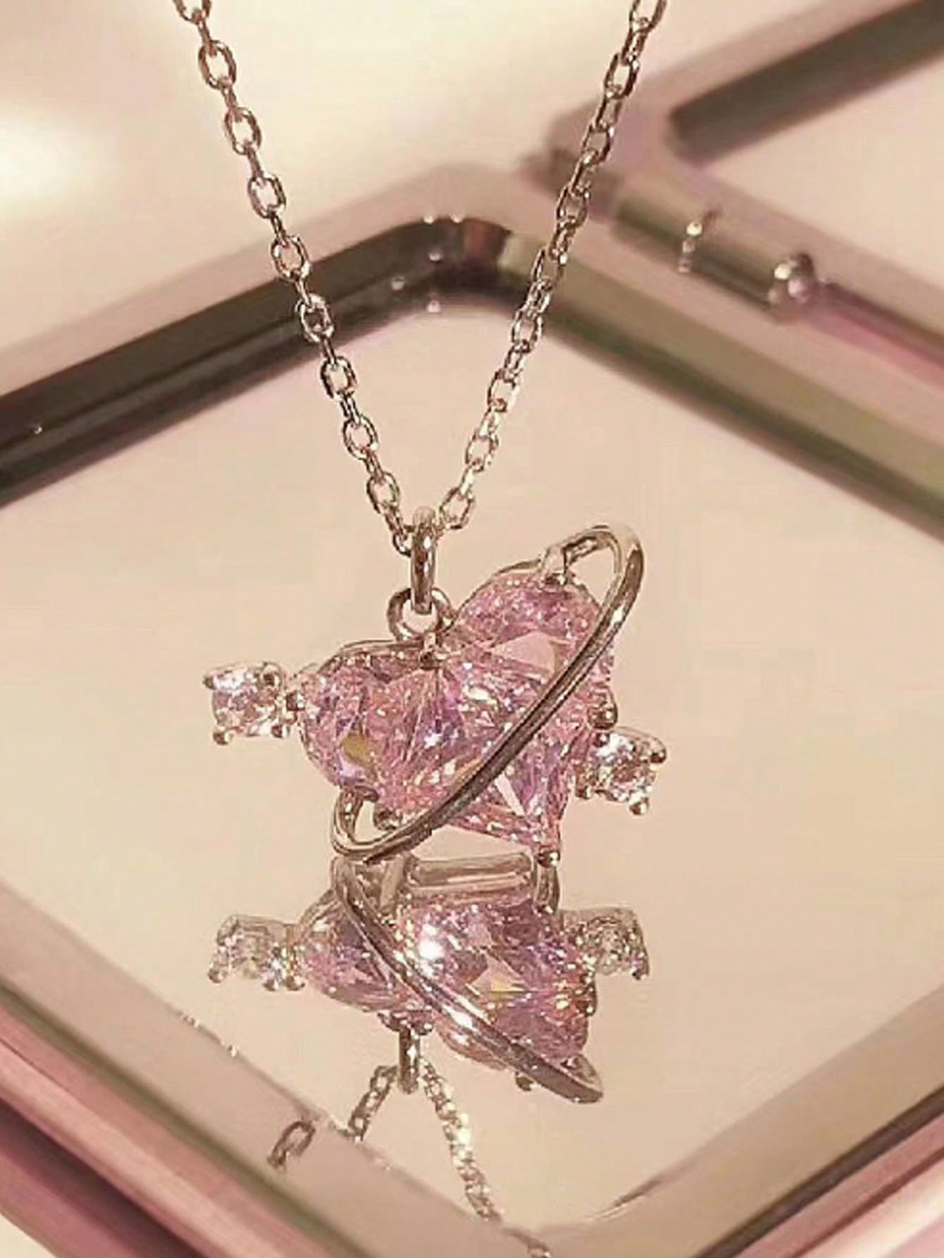 1 Collar De Clavícula Con Colgante De Planeta Con Temática De Amor De Diseño Poco Común, El Mejor Regalo Para Novia O Amigos