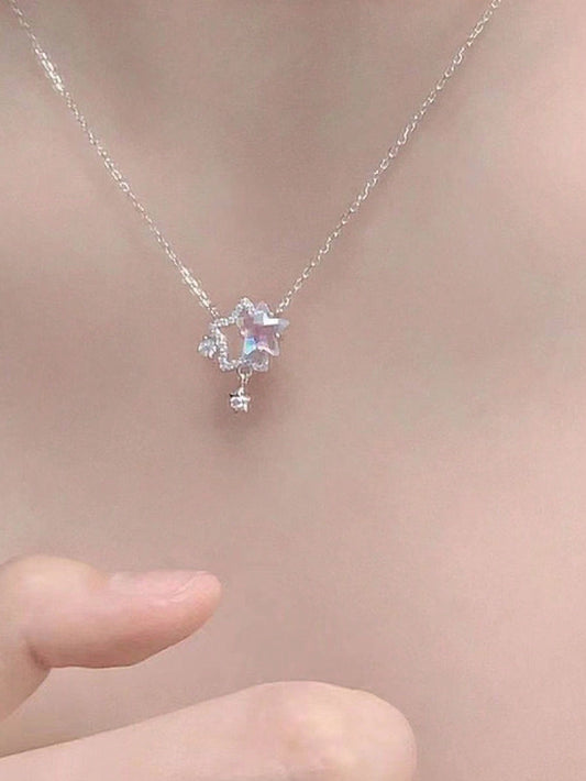 1 Collar De Estrella Iridiscente, Nueva Cadena De Clavícula De Moda De Sensación De Alta Calidad Para Mujeres En Verano