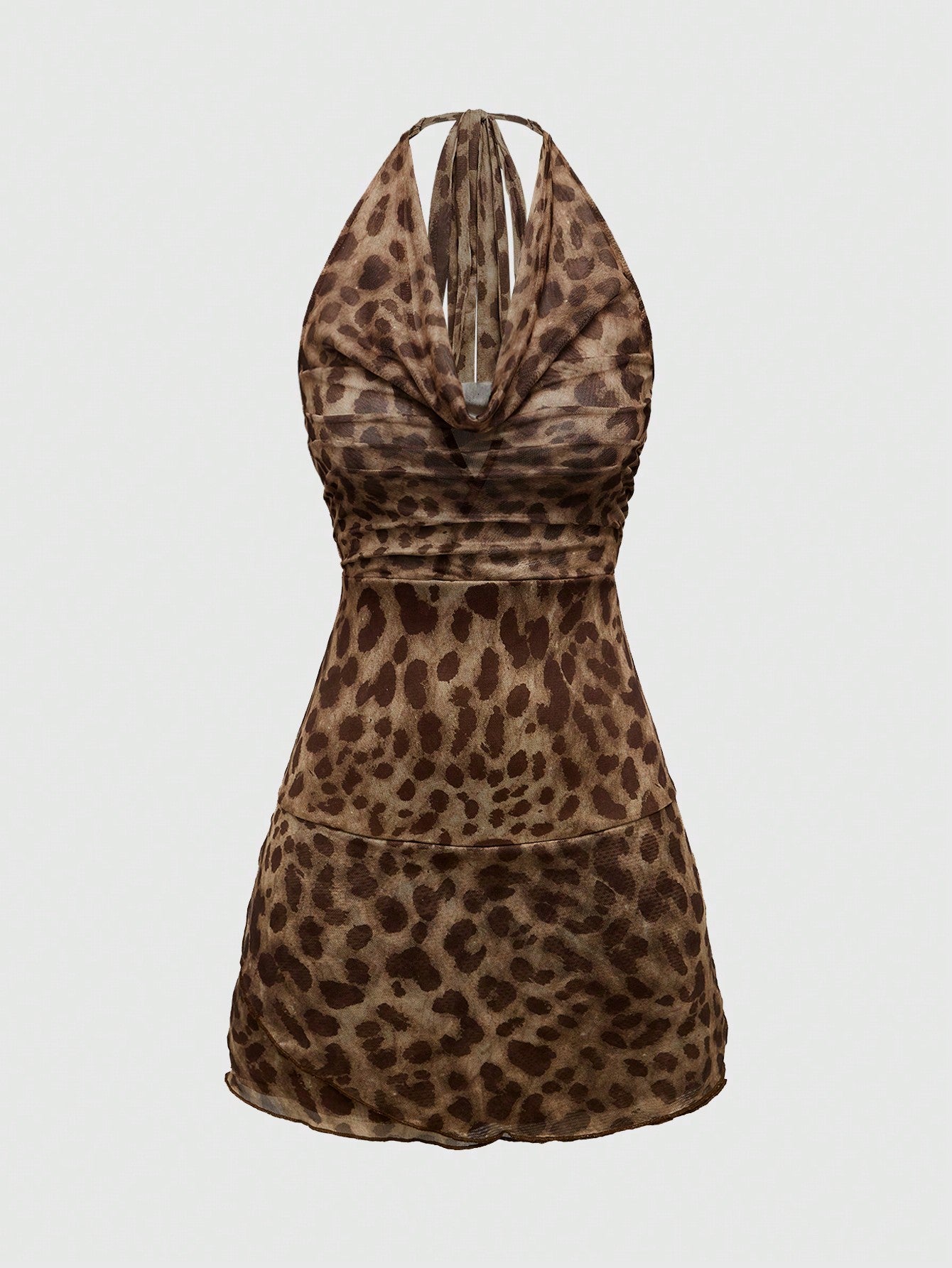 ROMWE J-Fashion Vestido mini sexy de club con estampado de leopardo para mujer