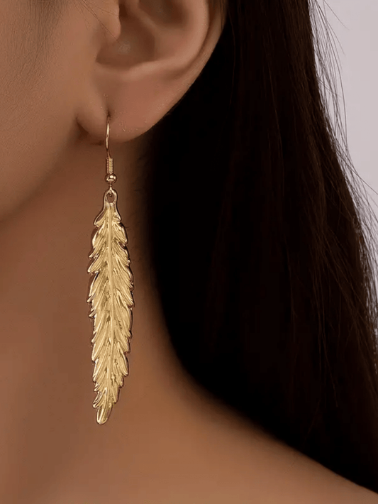 Pendientes Colgantes De Plumas De Moda Para Mujer