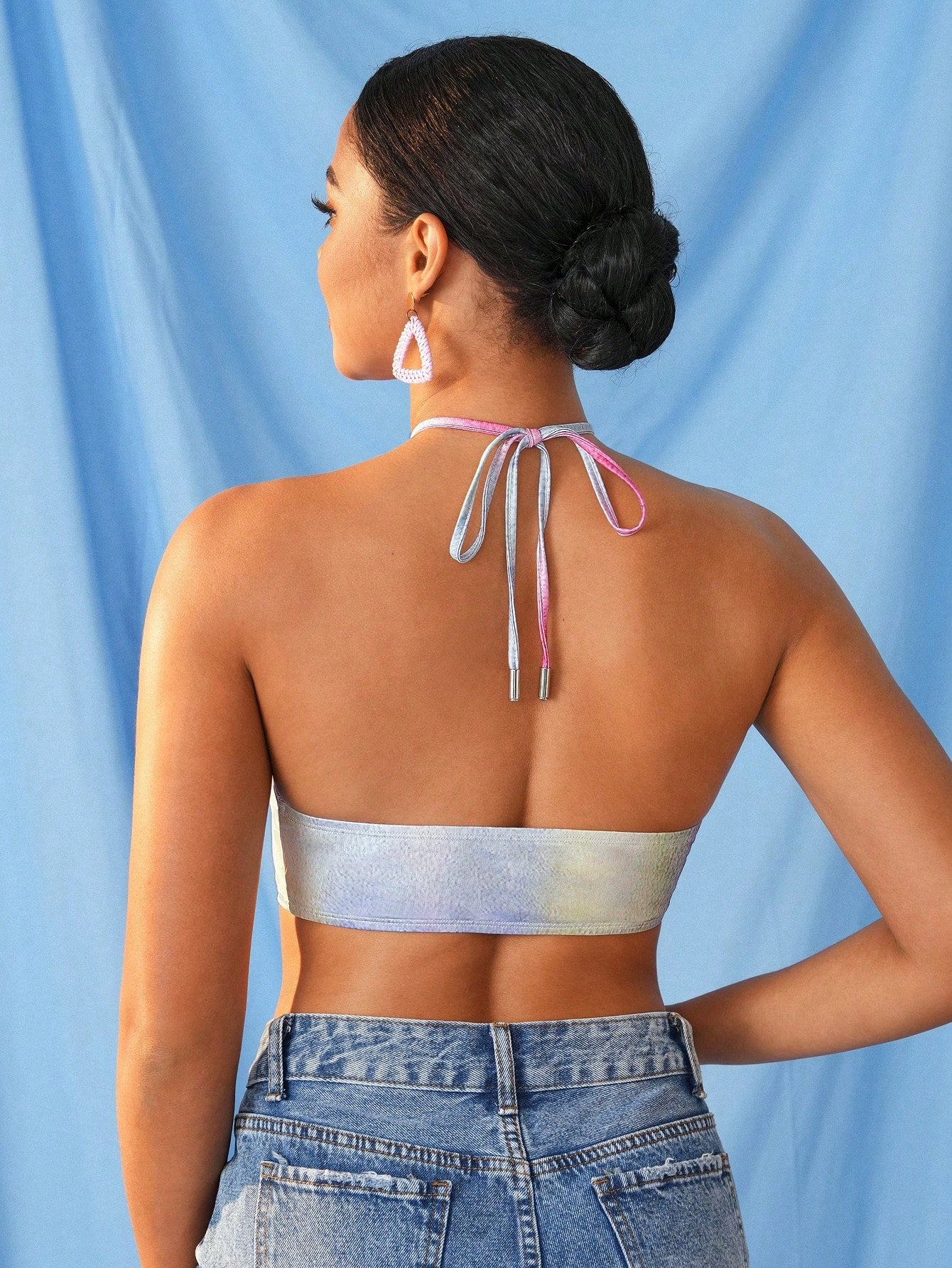 Twist and Jam Blusa de mujer estampada con diseños de teñido anudado y pintados por diseñador, para el verano
