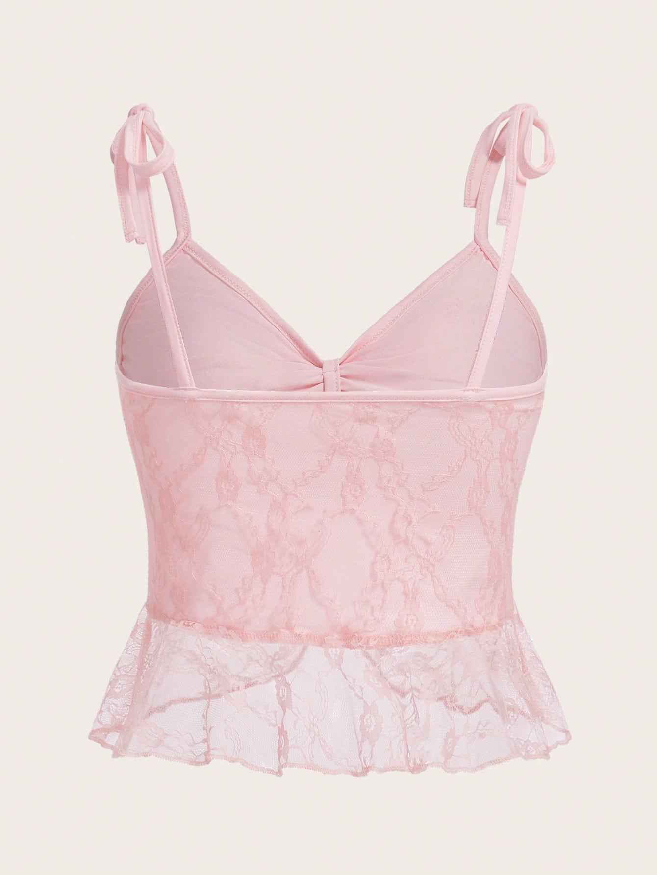 ROMWE Kawaii Top de tiras con hombros con lazo en contraste, escolar