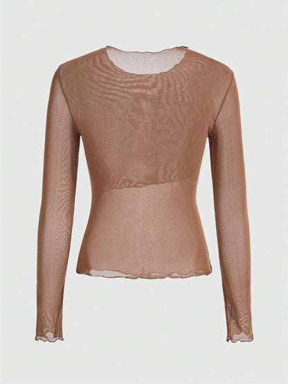 ROMWE Grunge Punk Top De Malla Transparente Con Estampado De Letras Para Vestimenta Informal Y Actividades Al Aire Libre
