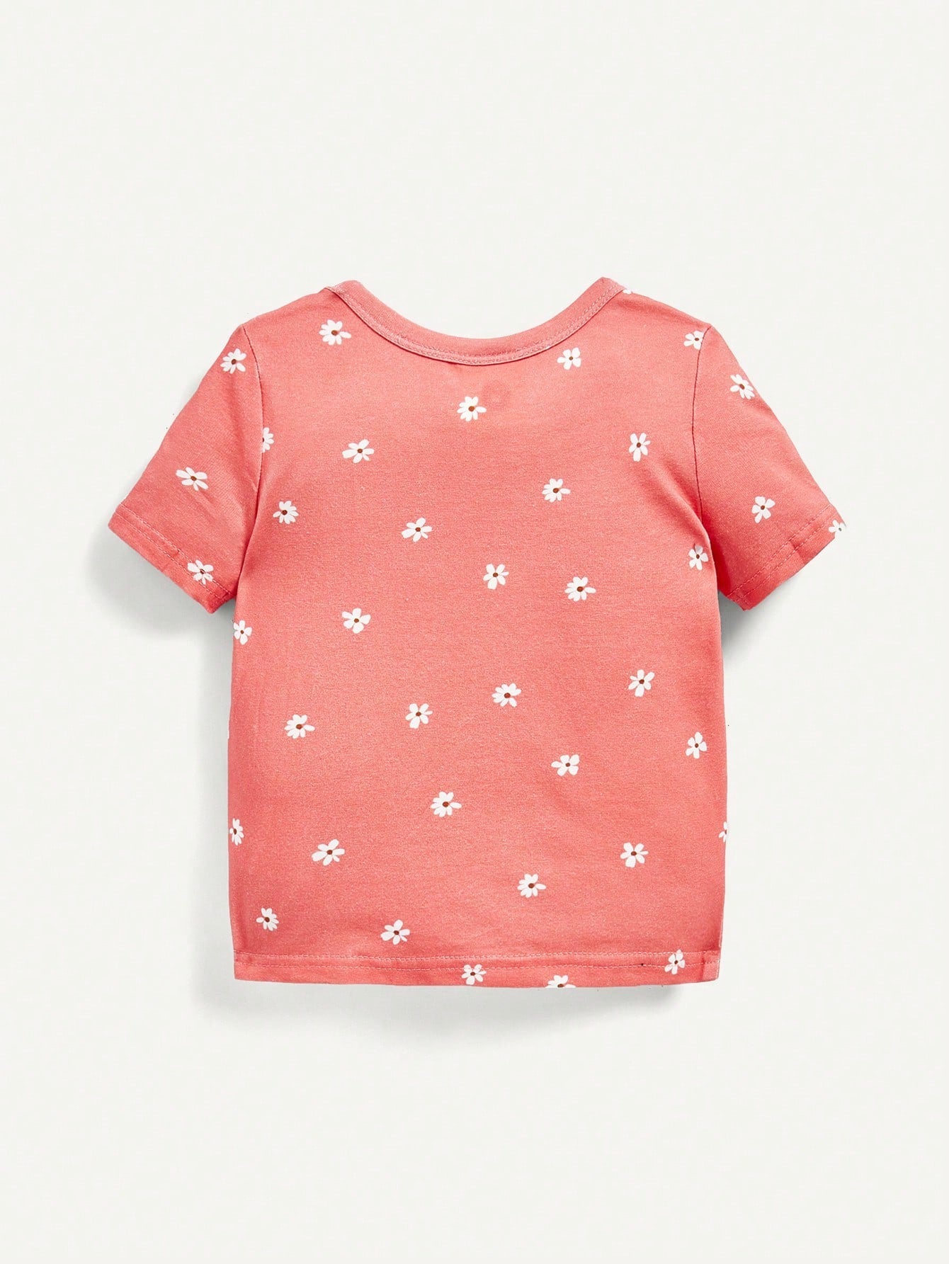 Cozy Pixies Conjunto de pijama ajustado para bebé niña, parte superior de manga corta con cuello redondo con diseño floral y shorts, 4 piezas