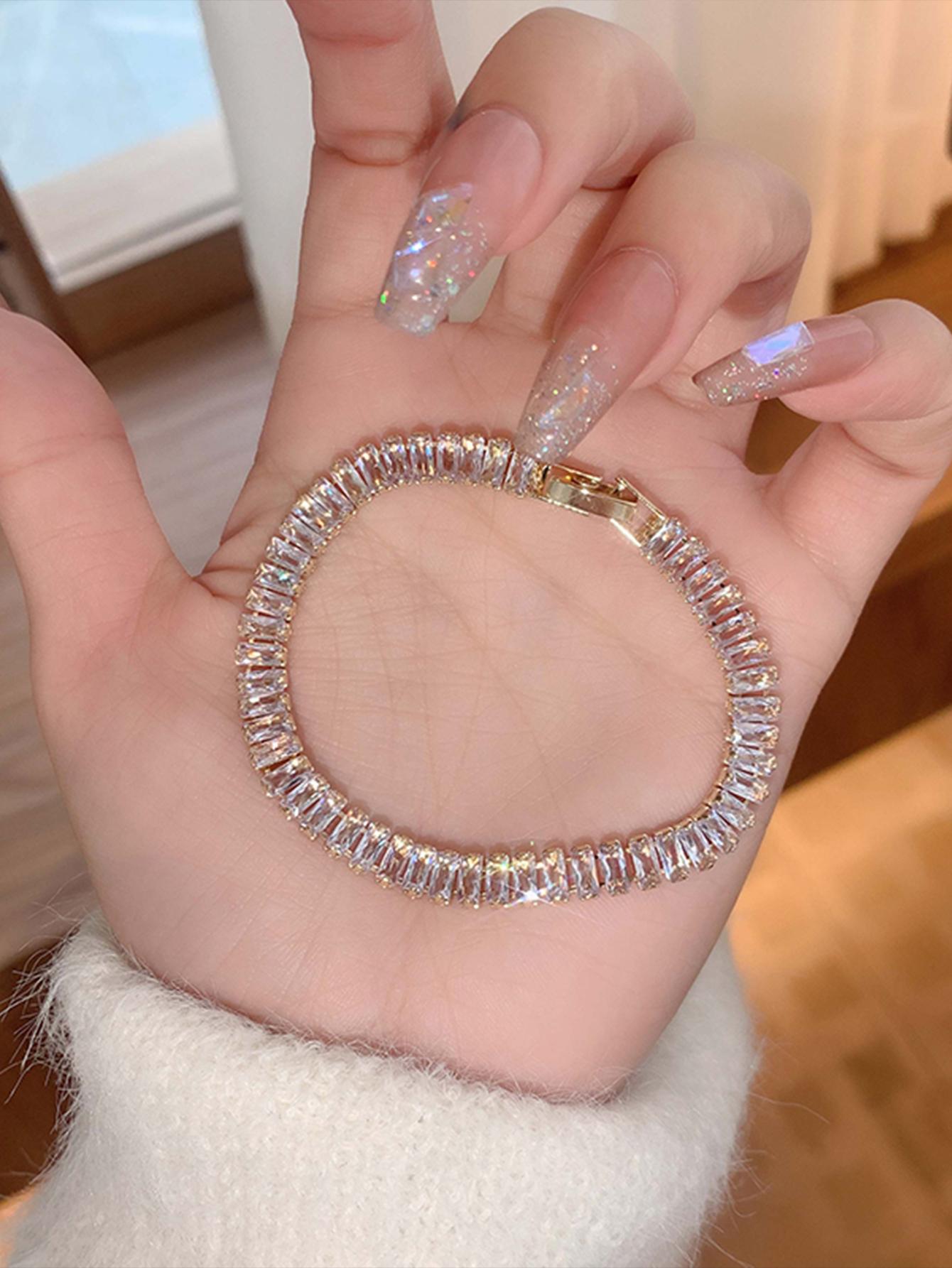 1 pieza Pulsera atractivo zirconia cúbica adorno para mujeres para decoración diaria