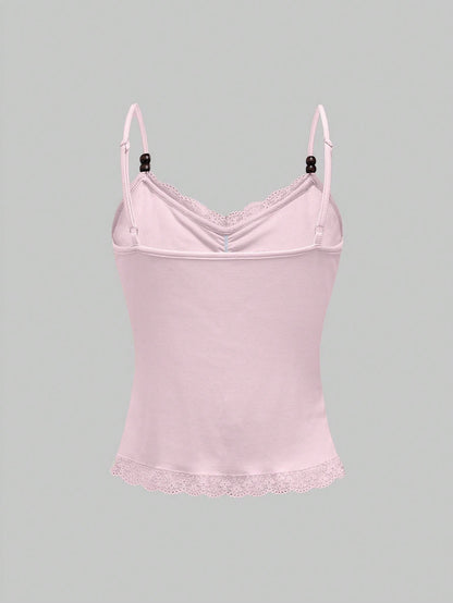 ROMWE Fairycore Camiseta sin tirantes casual y sencilla con estampado floral para mujer