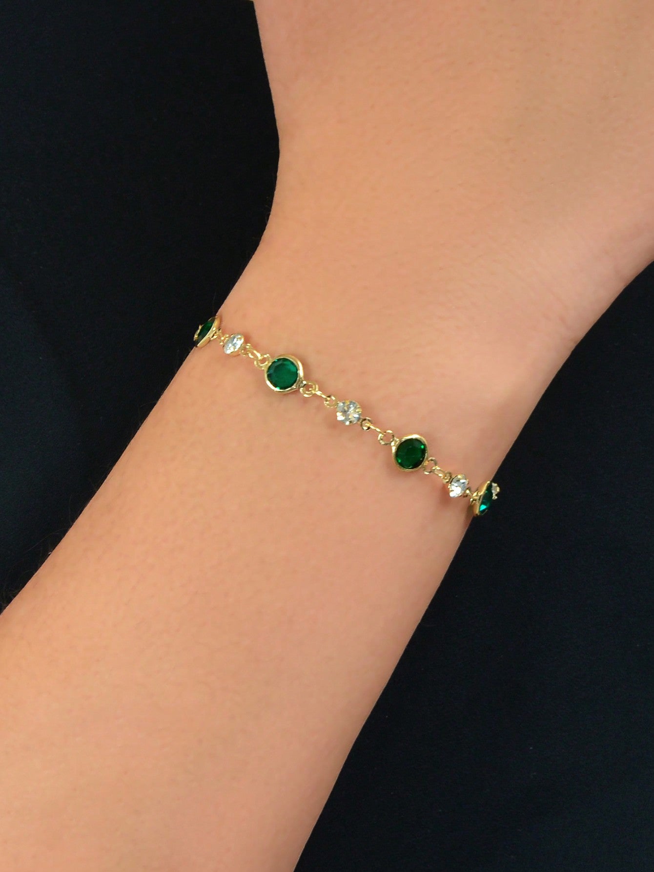 Pulsera con diseño de diamante de imitación