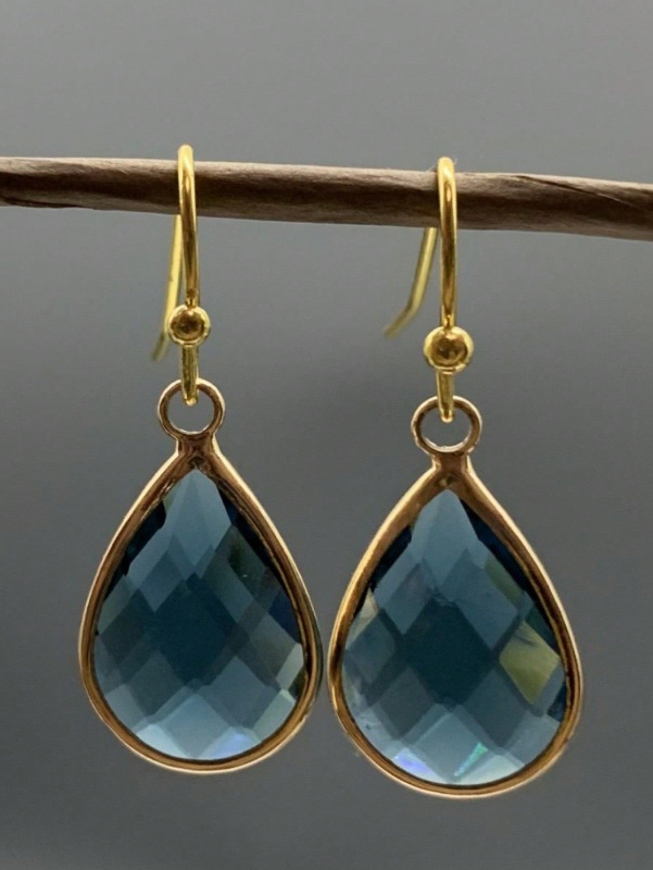 Aretes Colgantes Decorados Con Piedras Preciosas Naturales De Forma De Lágrima Azul, Joyería Elegante De Estilo Bohemio Boho, Ornamentación De Banquete