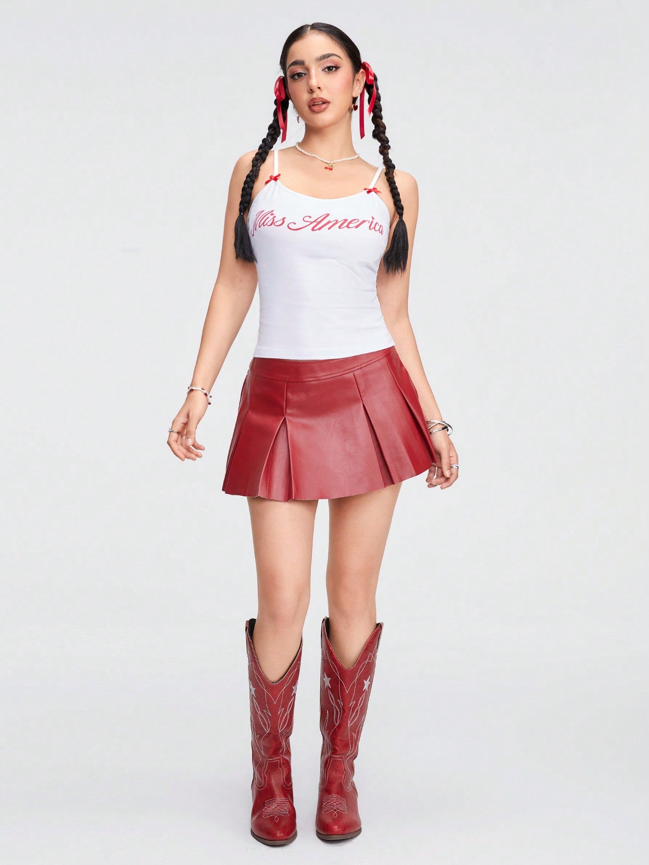 ROMWE Kawaii Top de tirantes rosa vintage lindo con lazo para el verano, escuela