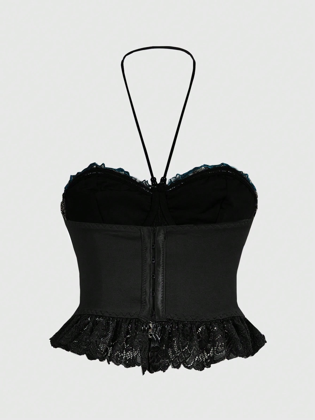 ROMWE Goth Top De Cuello Halter Para Mujer Con Diseño Sexy De Serpiente, Flores Y Encajes Para Vacaciones