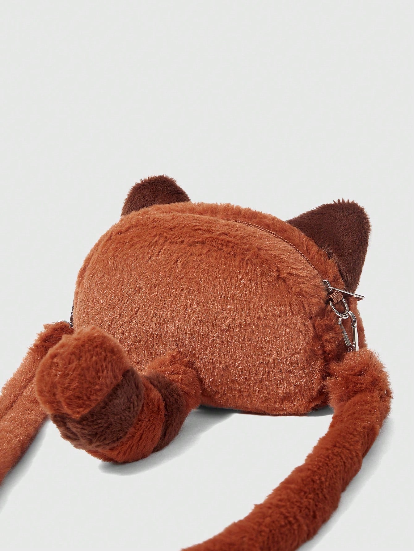 ROMWE Kawaii 1 pieza Nuevo bolso bandolera o cruzado casual con diseño de mapache marrón lindo y de dibujos animados