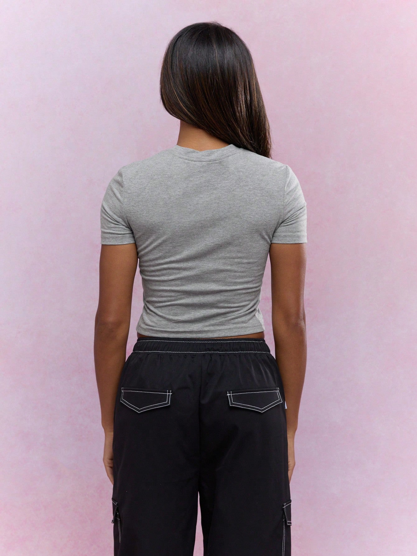 MISSGUIDED Camiseta ajustada de bebé de punto con estampado frontal