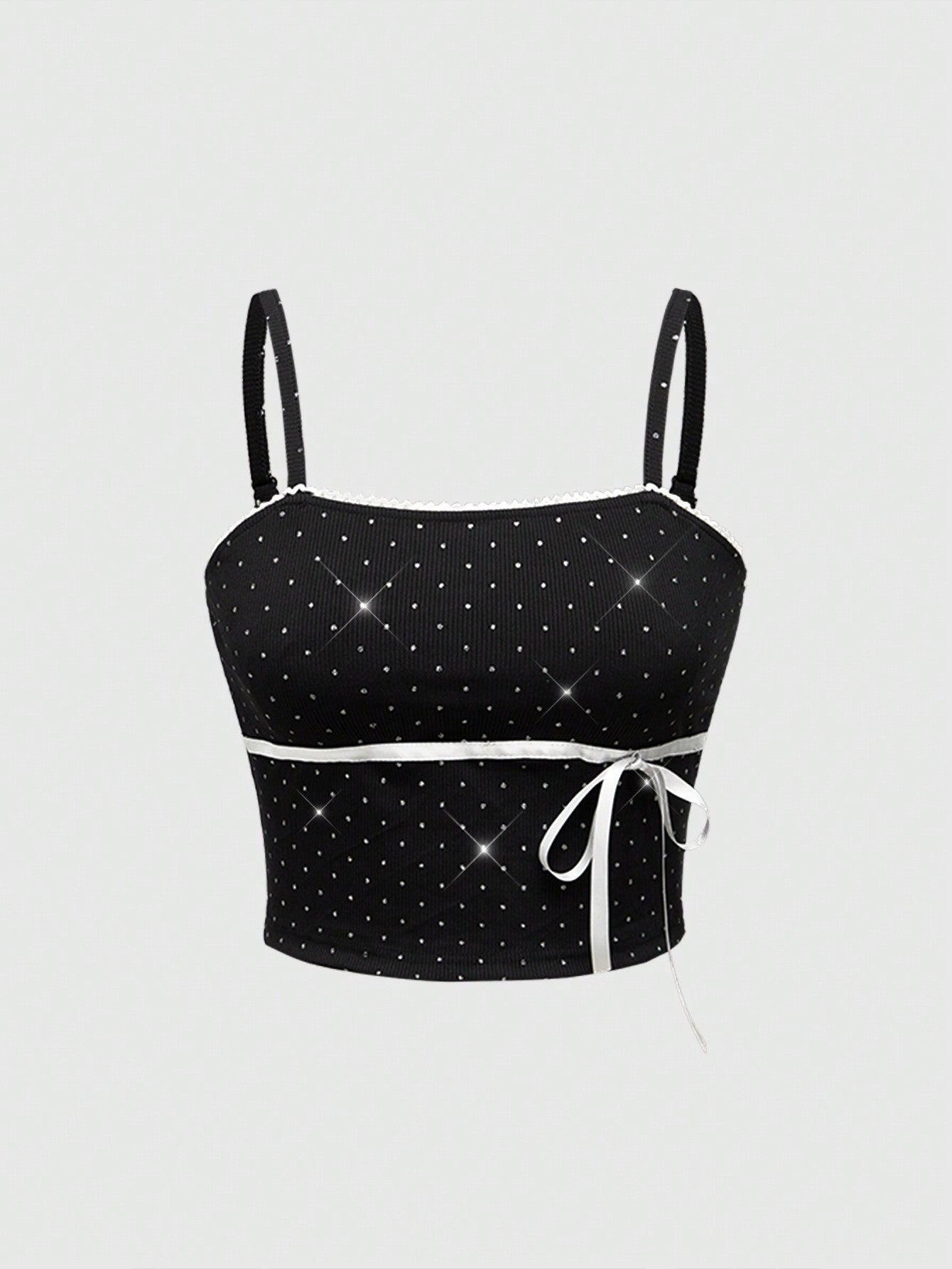 ROMWE Kawaii Conjunto de 2 piezas de top camisero y chaqueta con lazo y lunares románticos para Año Nuevo y San Valentín para mujeres
