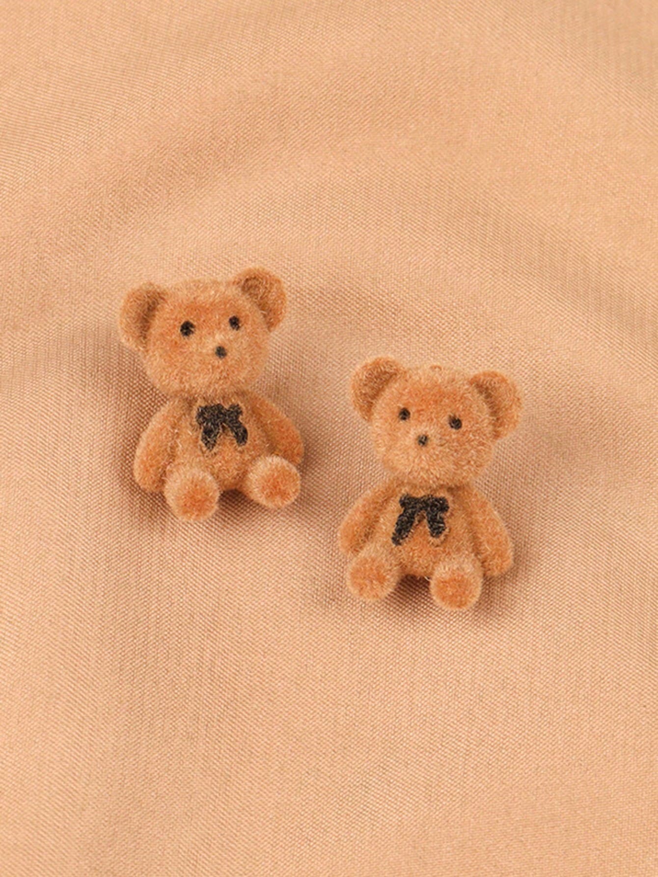1 par de aretes de oso de peluche lindos, buen accesorio para uso diario de niñas