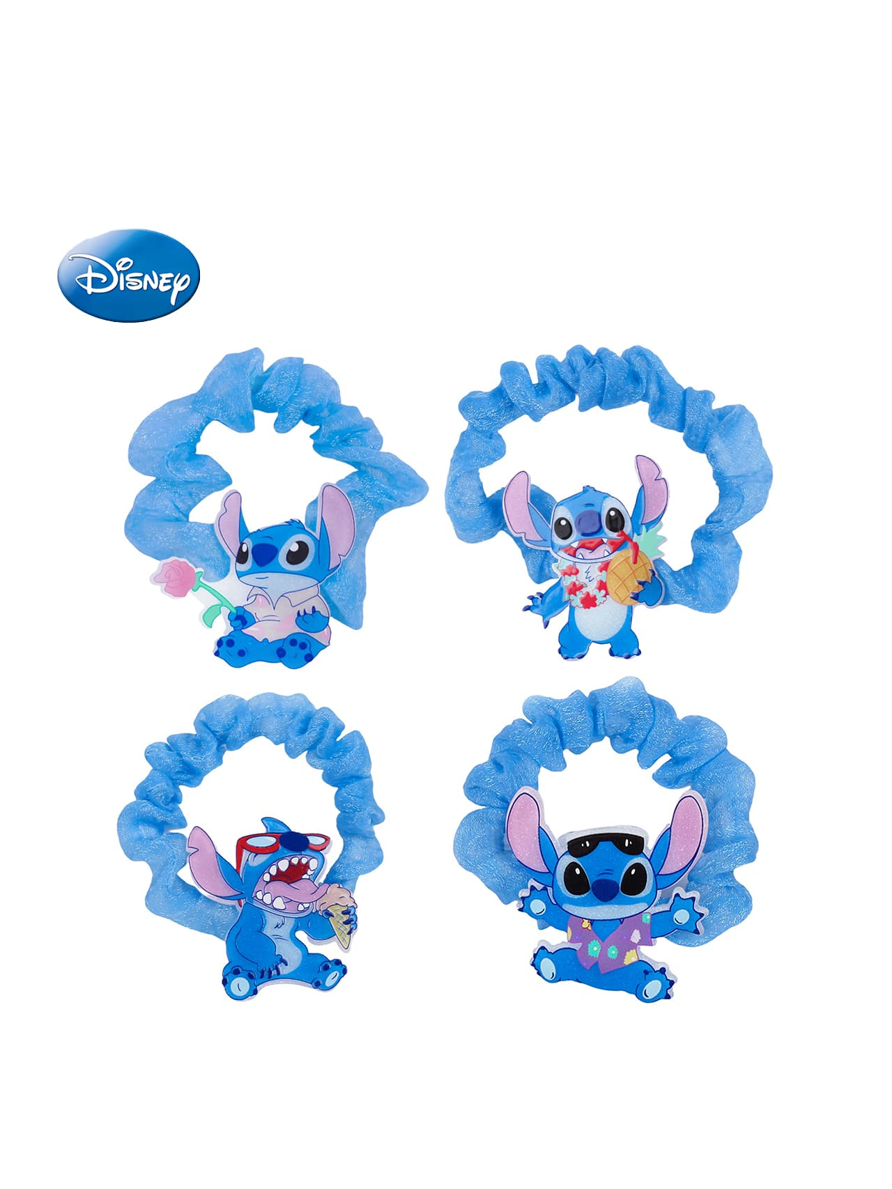 Diadema y horquilla de pelo azul autorizada de la caricatura de anime femenino Lilo & Stitch, accesorio de cabello lindo Kawaii para chicas y mujeres