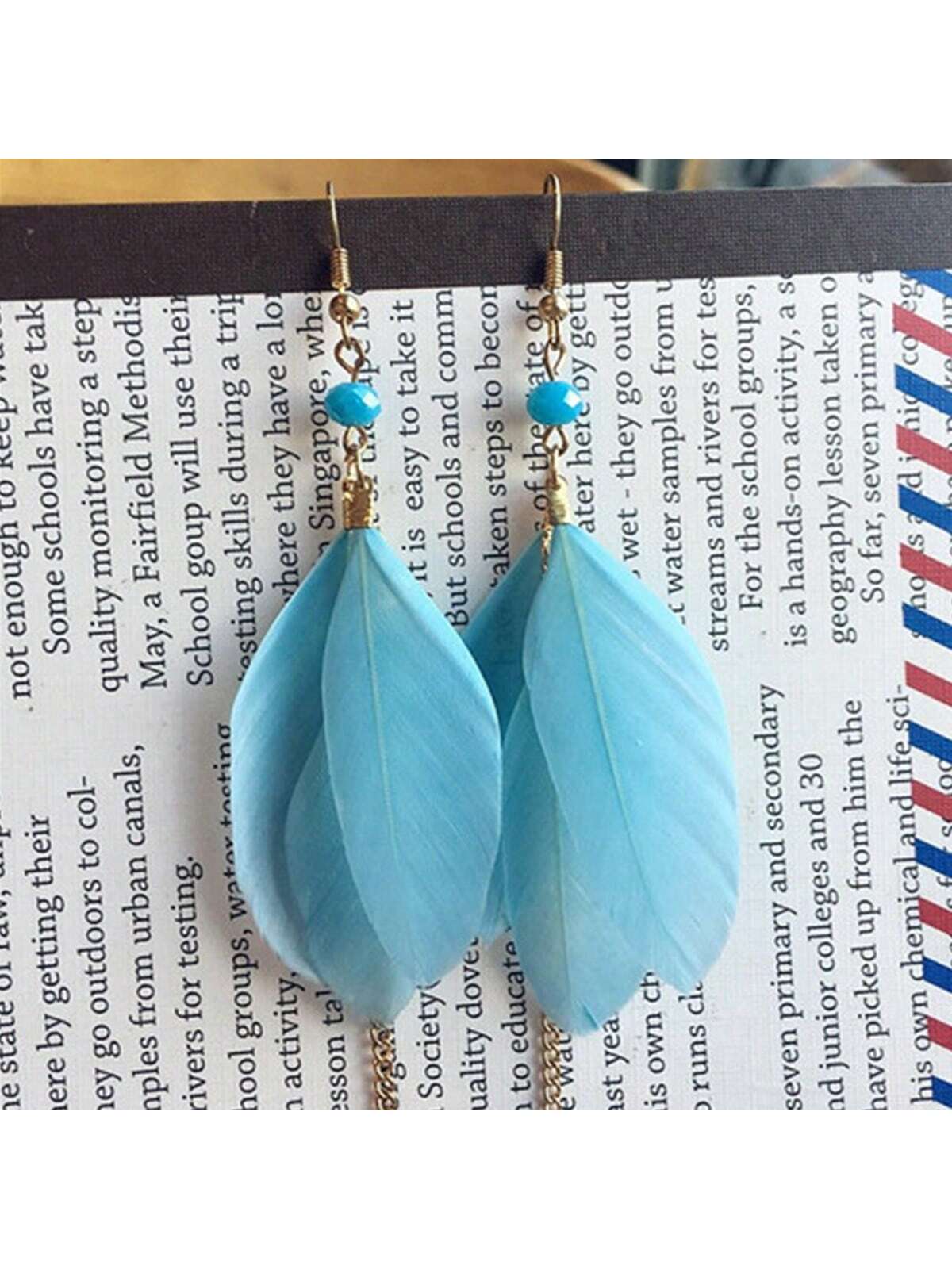 Aretes Estilo Bohemio De Playa Con Plumas Y Borlas Para Vacaciones, Plumas Naturales Multicolores, Arete Con Flecos