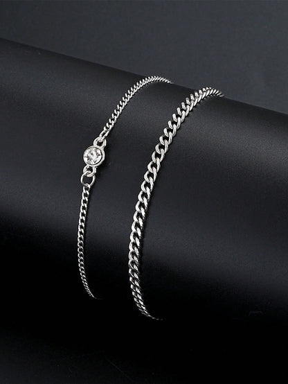 Set de 2 pulseras en forma de corazón de acero inoxidable para parejas, diseño de moda como regalo para enamorados en Navidad, Acción de Gracias y Año Nuevo