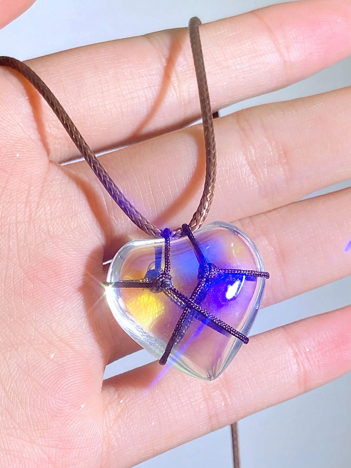 1 pieza Collar de clavícula con diseño envolvente en forma de corazón de cristal y cuarzo rosa, joyería única pero elegante para San Valentín