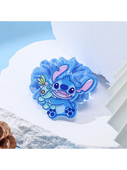 Diadema y horquilla de pelo azul autorizada de la caricatura de anime femenino Lilo & Stitch, accesorio de cabello lindo Kawaii para chicas y mujeres