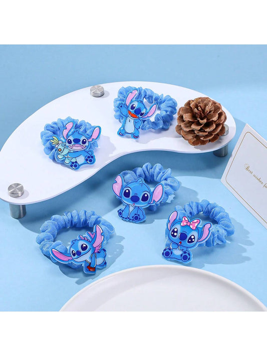 Diadema y horquilla de pelo azul autorizada de la caricatura de anime femenino Lilo & Stitch, accesorio de cabello lindo Kawaii para chicas y mujeres