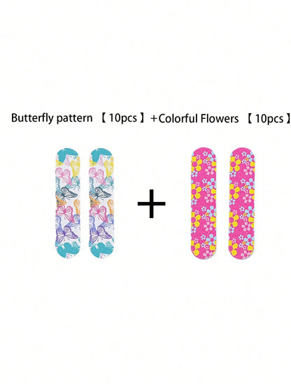 50 piezas Limas de uñas portátiles duraderas de doble cara, aptas para uñas naturales y artificiales, diseño compacto y colorido para manicura y pedicura
