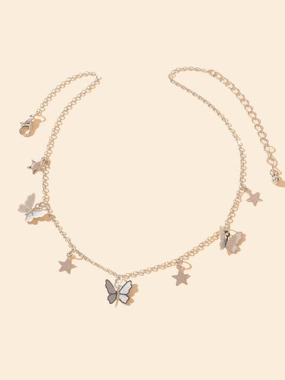Collar con estrella & con accesorio de mariposa