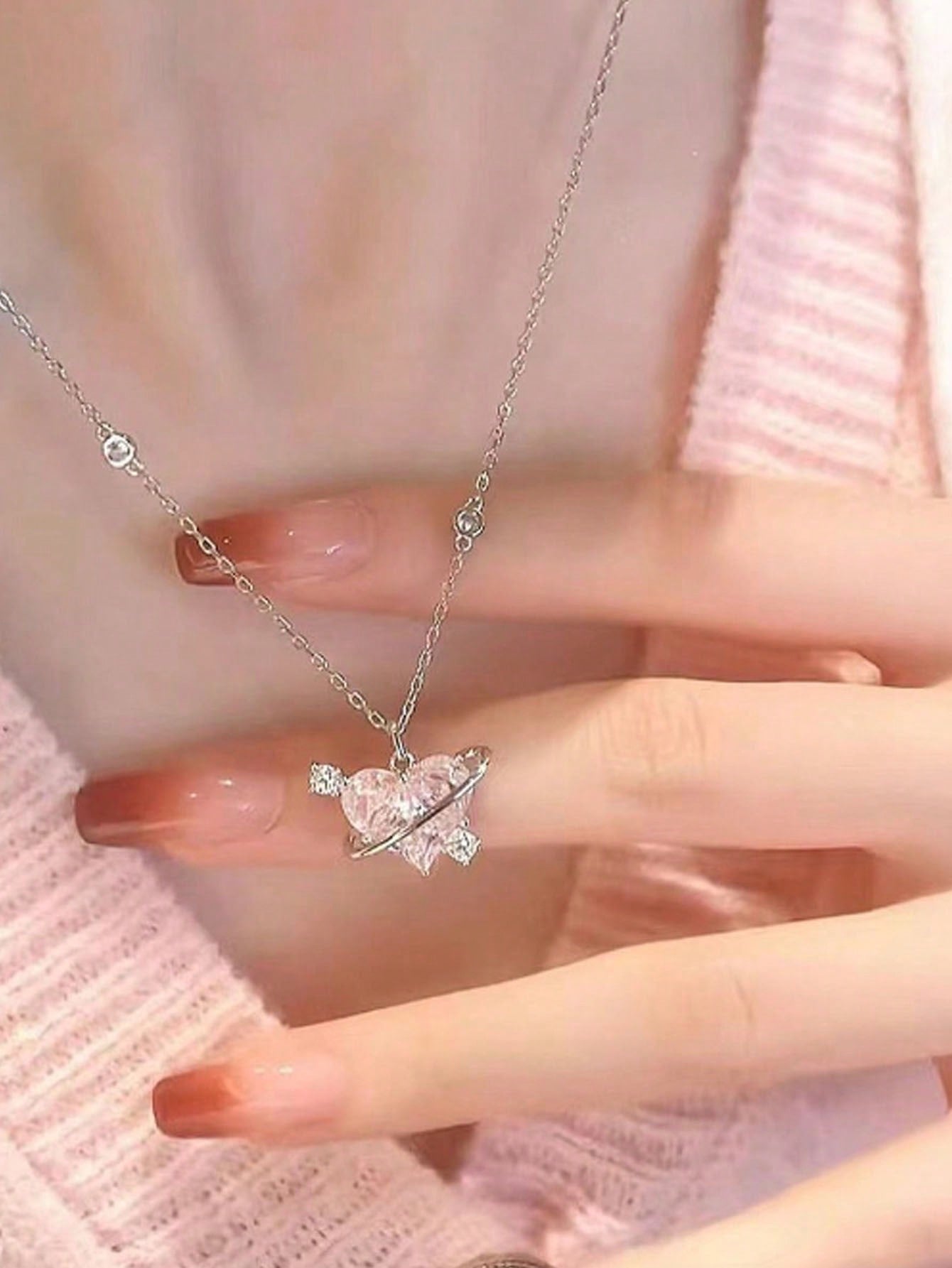 1 Collar De Clavícula Con Colgante De Planeta Con Temática De Amor De Diseño Poco Común, El Mejor Regalo Para Novia O Amigos