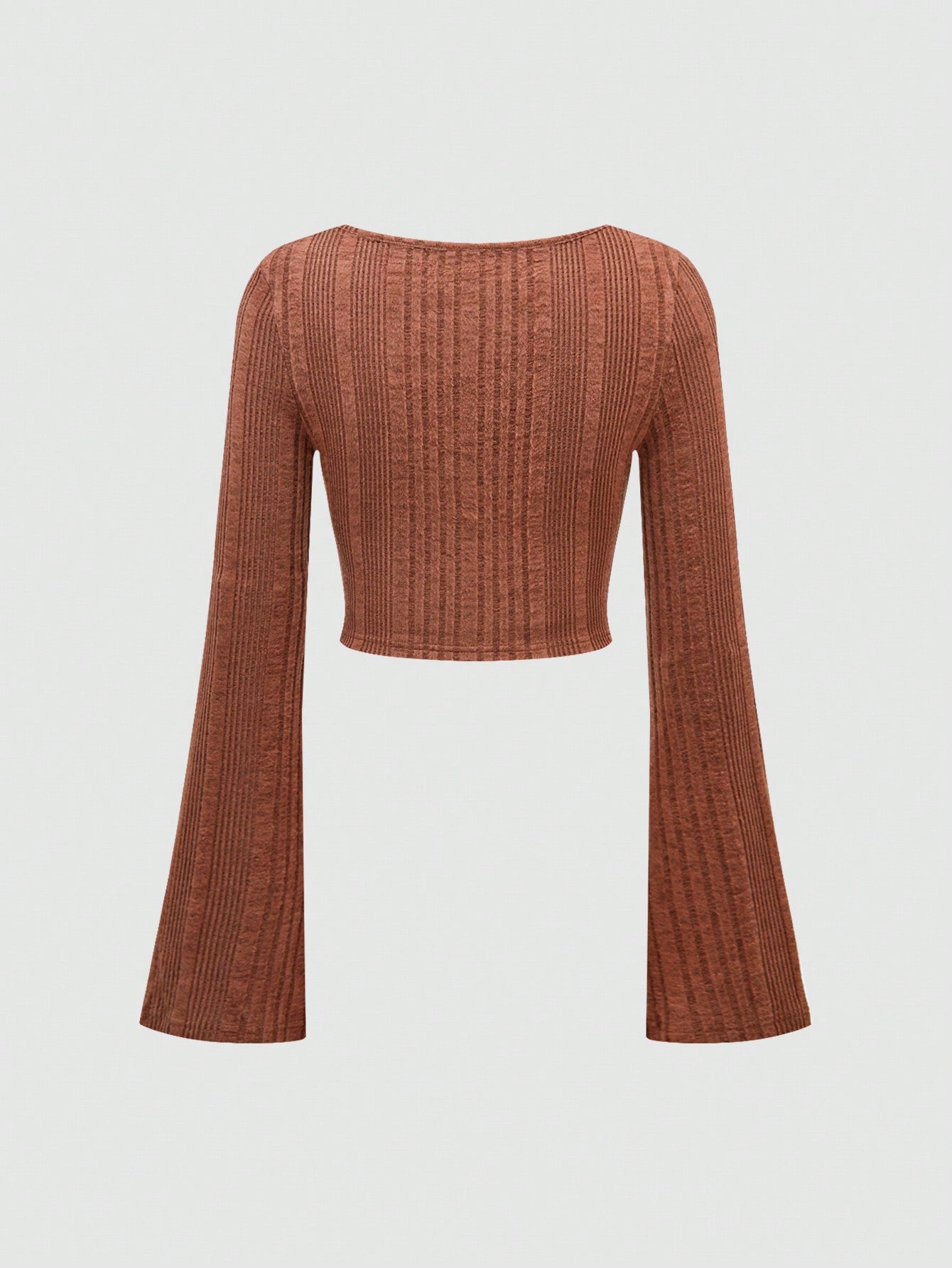 SHEIN Sweetro Parte superior de manga de campana de unicolor casual para mujer, primavera/otoño