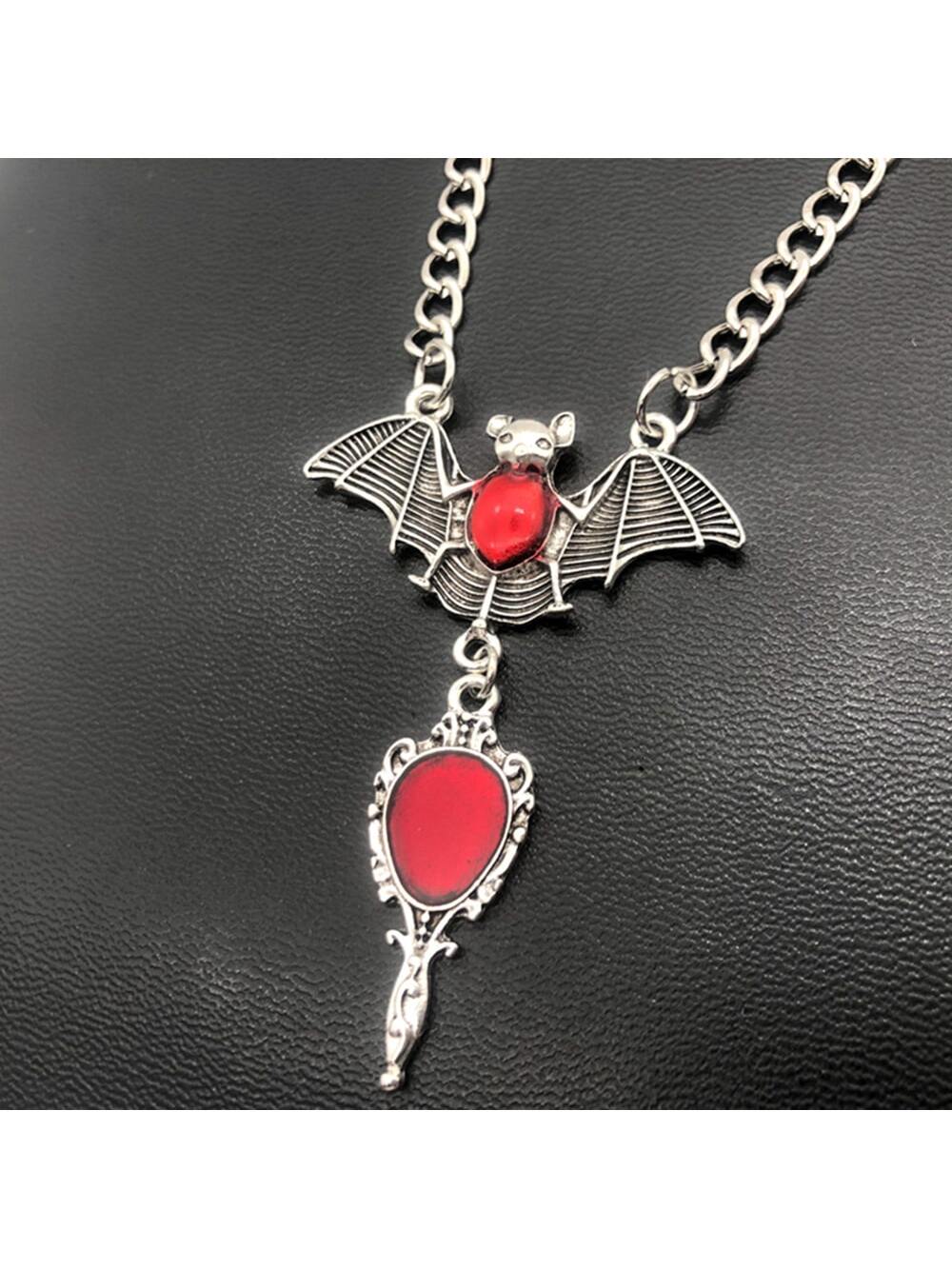 1 Pieza Collar Colgante Con Forma De Murciélago Estilo Gótico Para Mujeres Y Niñas, Joyería Dorada Vintage