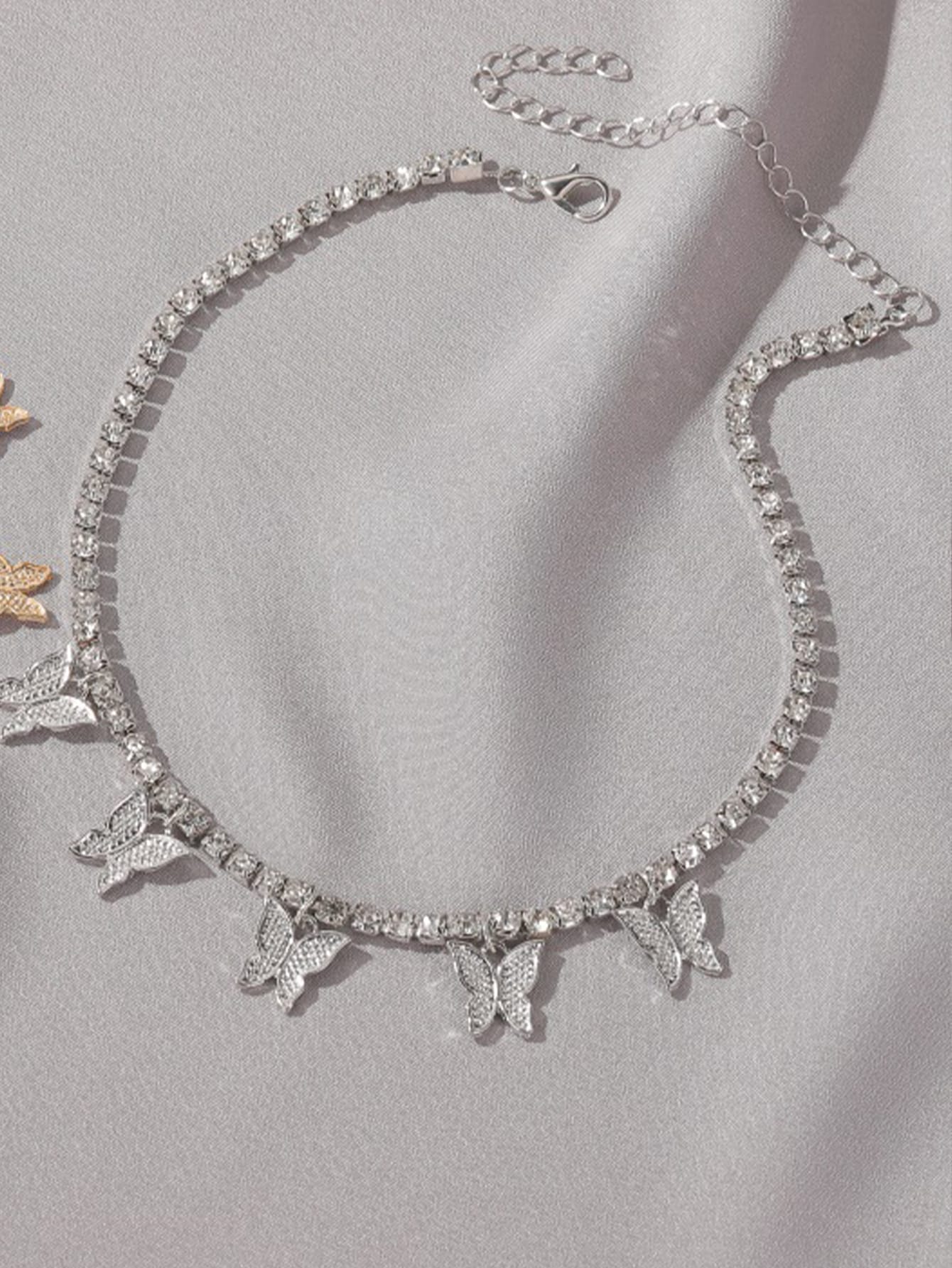1 pieza Collar diamante colgante de mariposa adecuado para mujeres